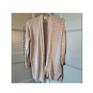 🛍️ Say What? Cream Open-Knit Cardigan